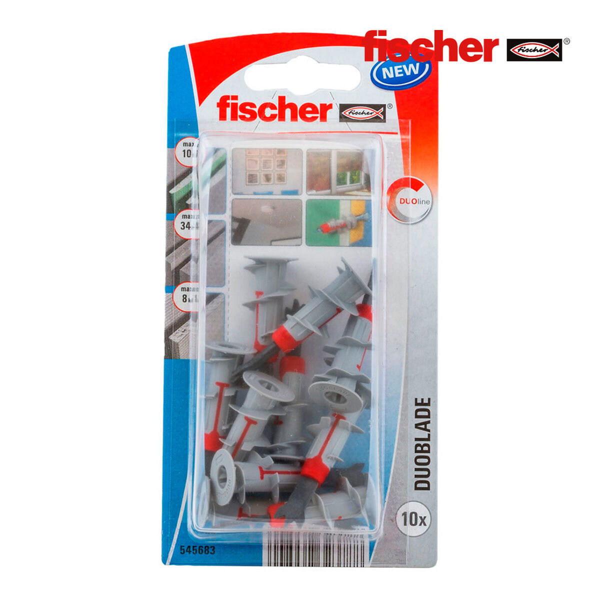 Tacos Fischer Duoblade Nylon Plástico (10 Unidades)